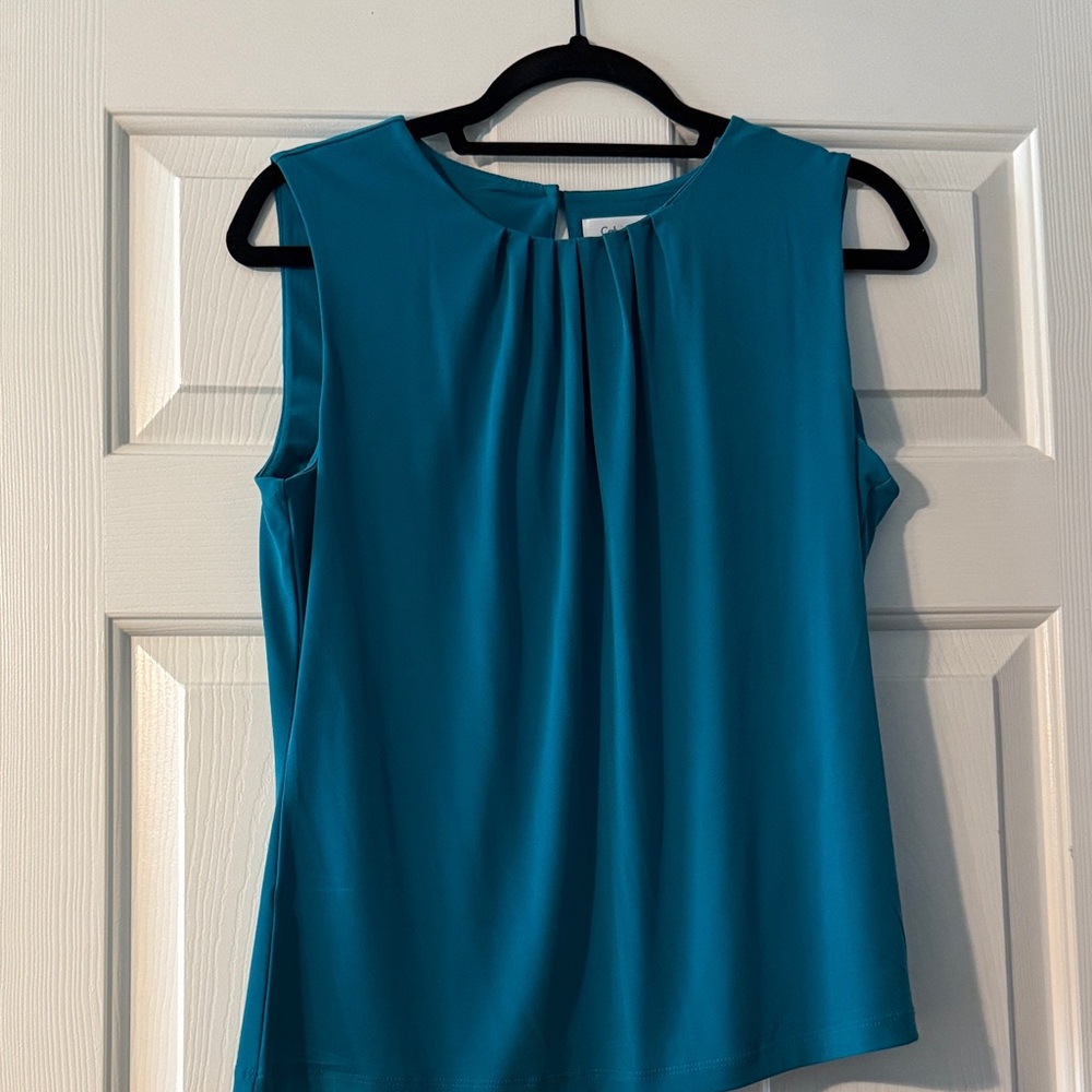 Calvin Klein Teal Sleeveless Blouse